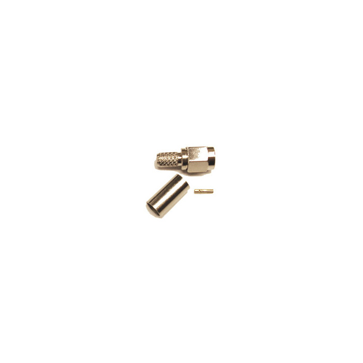 Reverse polarity SMA-Male (female pin) connector for 58/195